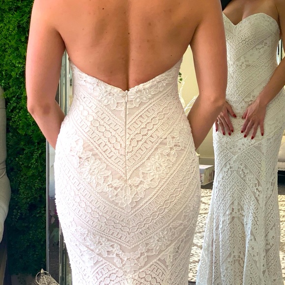 Nostalgic chic wedding dress w/train.NBW - Picture 3 of 8